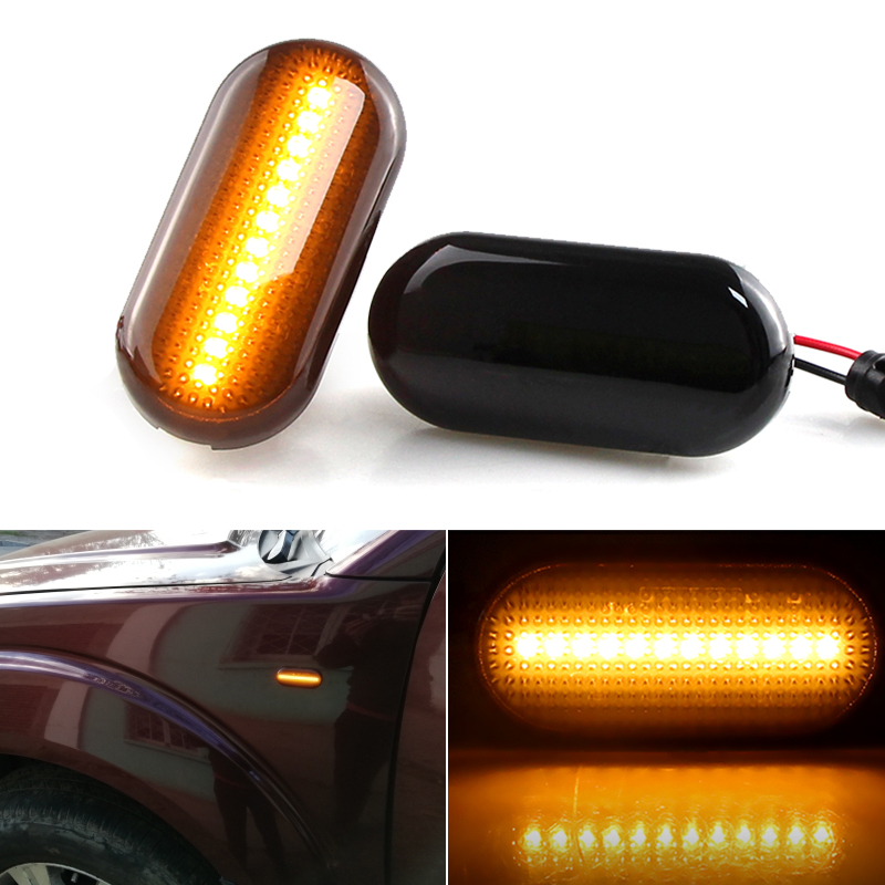 2pcs สําหรับ Nissan Cube Z11 350Z Fairlady Z33 Livina NP300 Navara D40 Frontier Camisones Note LED ด้านข้างไฟเลี้ยวแบบไดนามิกไฟสัญญาณ