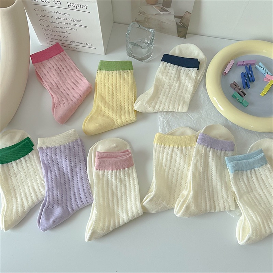 KAFU D592 Ultra-thin, breathable candy-colored mid-rise socks for summer