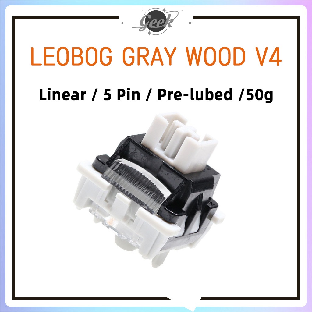 Leobao ไม ้ สีเทา V4 5 PIN สวิตช ์ เชิงกลสําหรับคีย ์ บอร ์ ดเกมเชิงกลสวิตช ์ เชิงเส ้ น