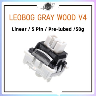 Leobao ไม ้ สีเทา V4 5 PIN สวิตช ์ เชิงกลสําหรับคีย ์ บอร ์ ดเกมเชิงกลสวิตช ์ เชิงเส ้ น