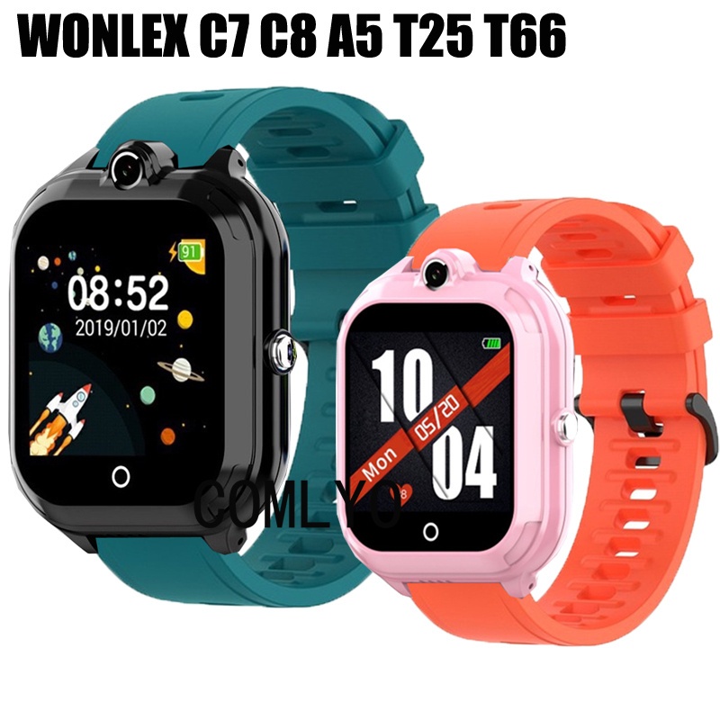 สําหรับ OK นาฬิกา WONLEX C7 C8 A5 T25 T66 LAGENIO K3 สายคล้องนาฬิกาเด็กเด็กซิลิโคนเข็มขัดกีฬานุ่ม Band