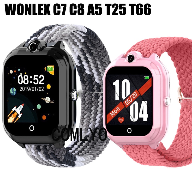 สําหรับ WONLEX C7 C8 A5 T25 T66 OK สายนาฬิกาเด็กเด็กนาฬิกาไนลอนยืดหยุ่นนุ่มกีฬา Band