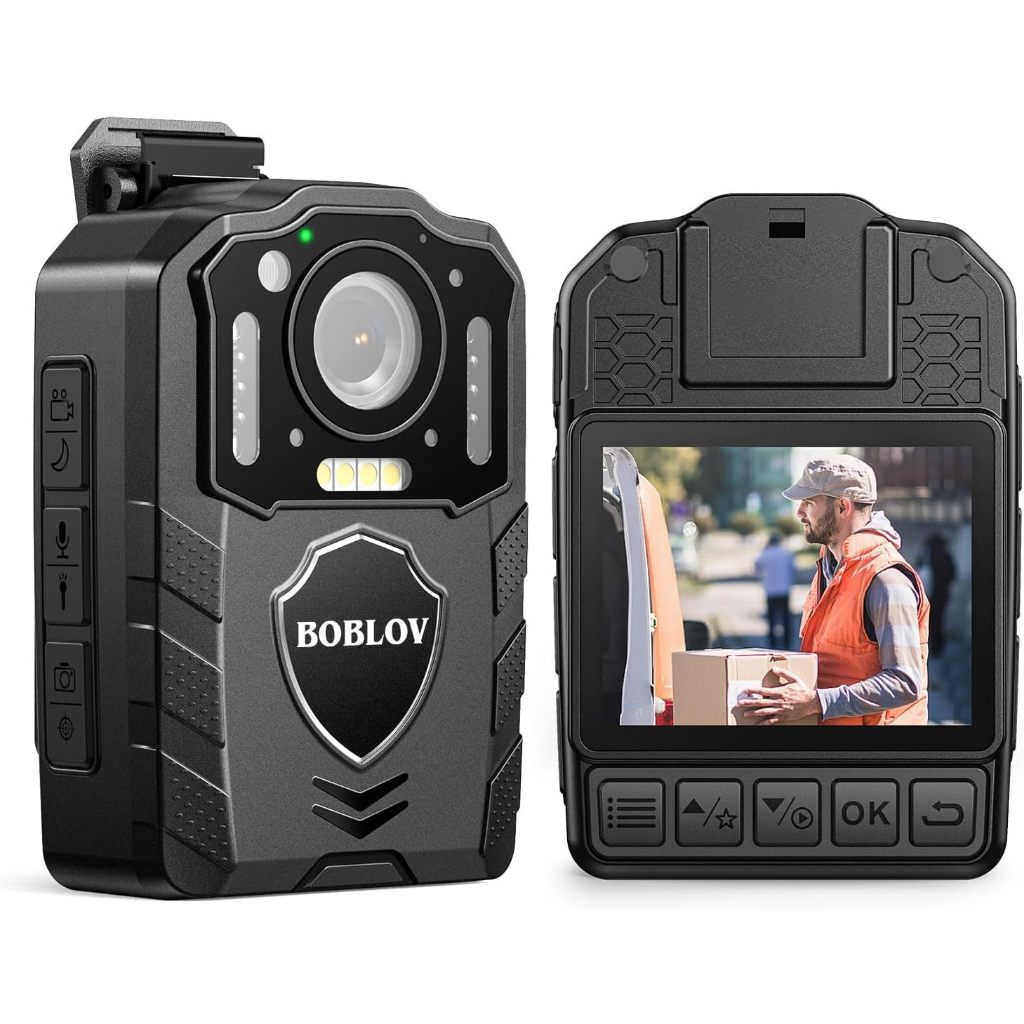 ออกใหม่ BOBLOV KJ25 1080p กล้องวิดีโอ, 3000mAh รองรับการบันทึก 12 ชม., กล้องร่างกายให้การมองเห็นได้ในเวลากลางคืน, เดินป่า, เดิน, การบริหารกฎหมาย, และเดินสัตว์เลี้ยง Vlogging