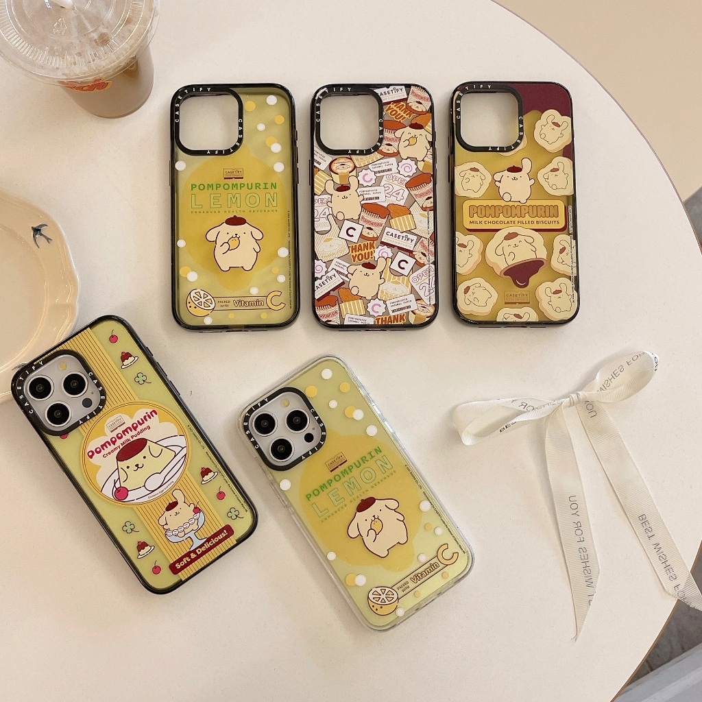 Pompom Purin CT ใหม่อะคริลิคเคสป้องกันการกระแทกสําหรับ iphone13 14 15 16 17 plus promax เคสป้องกัน