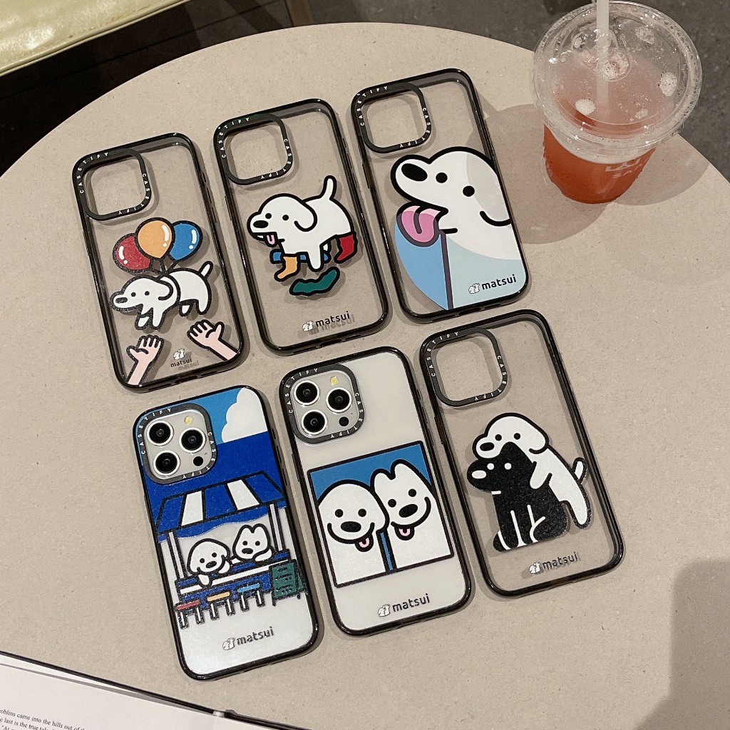 Happy dogs CT ใหม่อะคริลิคเคสป้องกันการกระแทกสําหรับ iphone12 13 14 15 16 17 air plus promax เคสป้องกัน