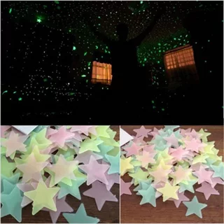 100 ชิ้นเรืองแสงใน Dark ดาวสติกเกอร์สําหรับเพดานเด็กตกแต่งผนัง Dreamy ฤดูหนาว Nightscape