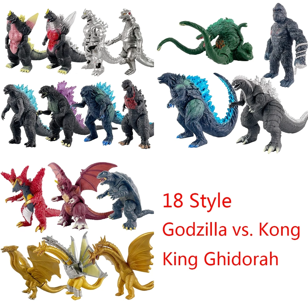 18 สไตล์ Godzilla: King of Monsters รูป King Kong Gold King Ghidorah Mecha Godzilla Biollante Gamera Destoroyah PVC ตัวเลขการกระทําตุ๊กตาของเล่น