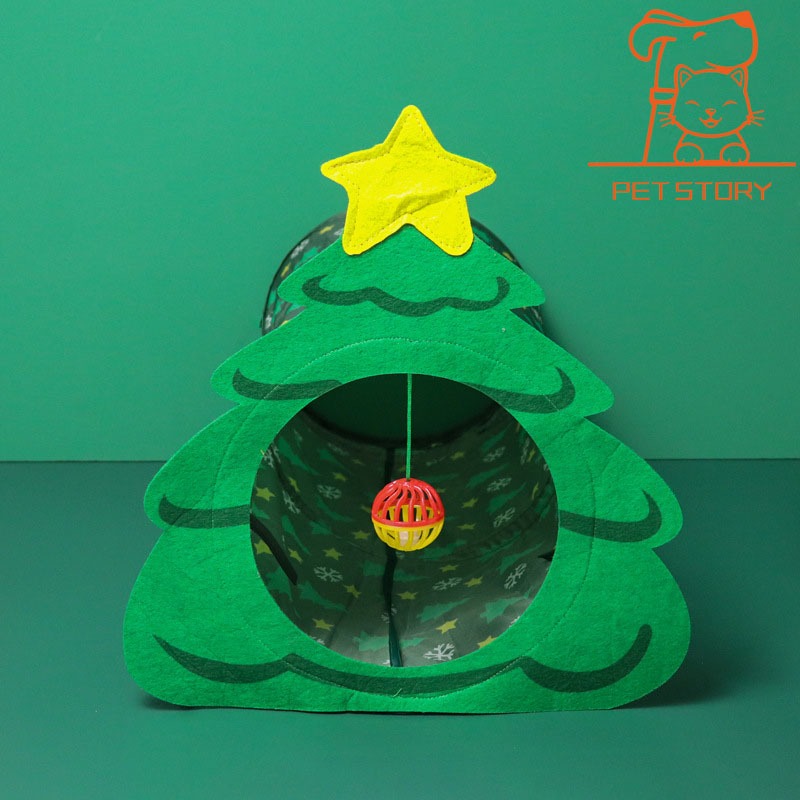 อุโมงค์ผ้าออกซ์ฟอร์ด รูปมังกร สามารถพับได้ ให้ความอบอุ่น แฟชั่นฤดูหนาว สําหรับสัตว์เลี้ยง แมว ของเล่นแมวสากลของเล่นสัตว์เลี้ยงคริสต์มาส