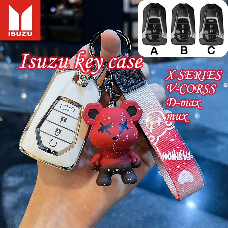เคสกุญแจรถ Isuzu D-max/X-SERIES/V-CORSS/mux ปลอกกุญแจ Isuzu ปี2020-2024 พวงกุญแจหมี 2ปุ่ม 3ปุ่ม 4ปุ่ม