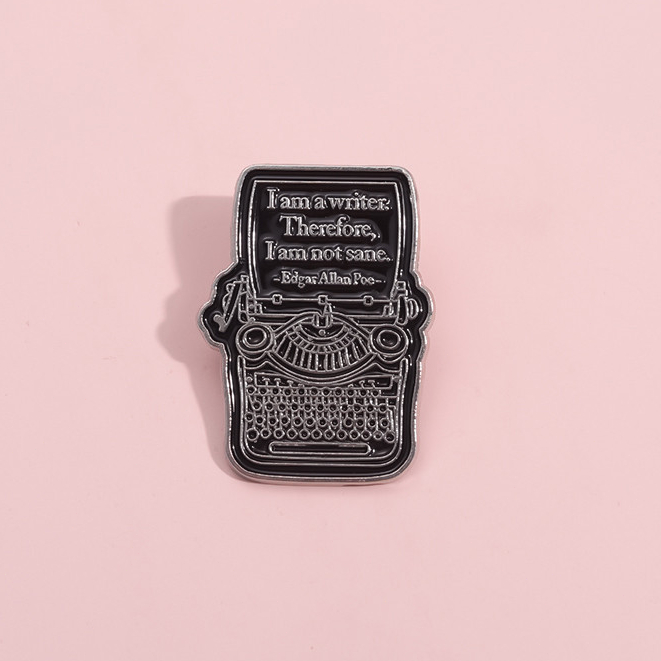 I Am A Writer เข ็ มกลัด Pins Vintage เครื ่ องพิมพ ์ ดีดเข ็ มกลัดป ้ ายของขวัญ
