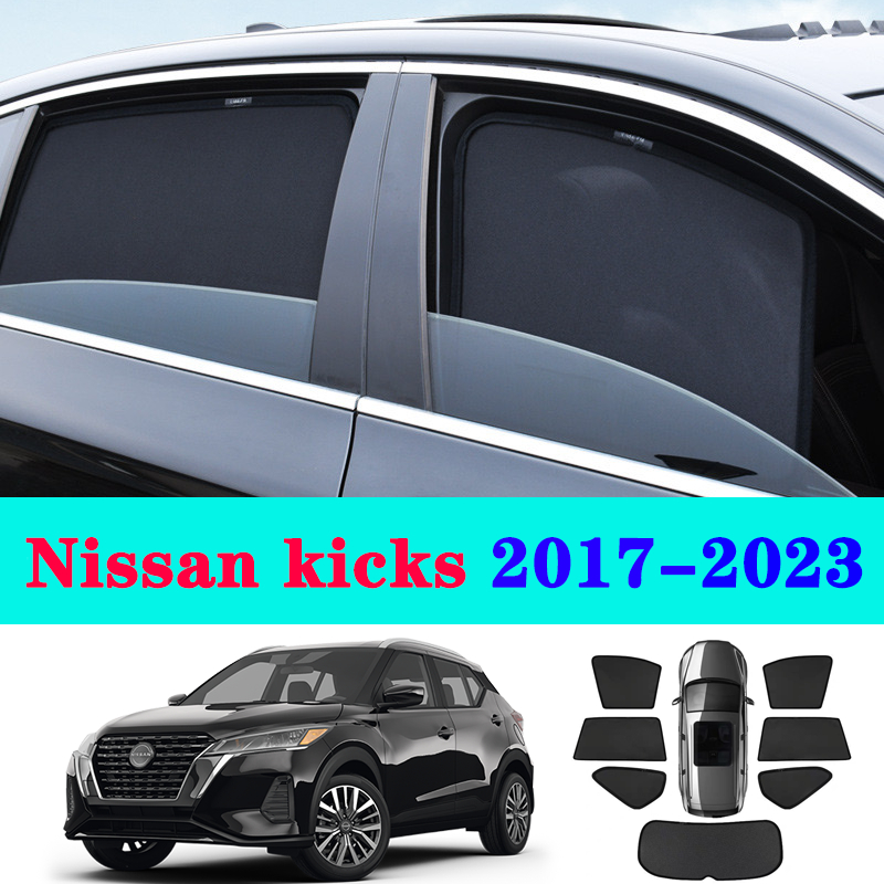 ม่านบังแดดแม่เหล็ก ติดกระจกหน้า และหลังรถยนต์ สําหรับ Nissan kicks 2017-2023