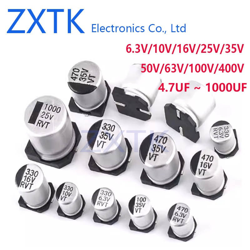 20pcs SMD อลูมิเนียม electrolytic capacitor SMD 6.3V 10V 16V 25V 35V 50V 63V 100V 400V 4.7UF 22UF 47