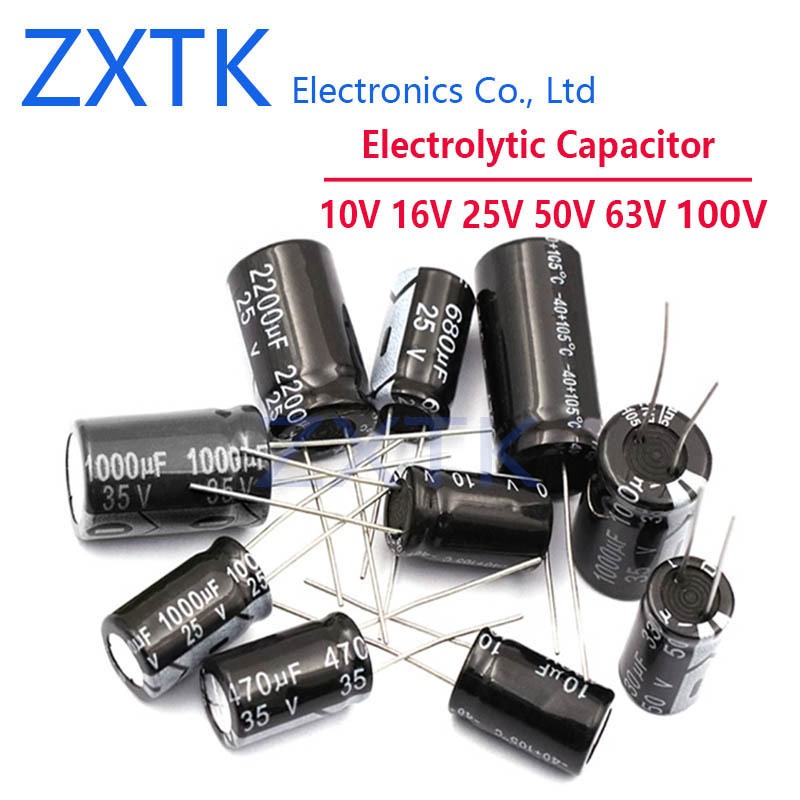 50pcs Electrolytic Capacitor 10V 16V 25V 50V 63V 100V 10UF 22UF 47UF 100UF 220UF 330UF 470UF 1000UF 