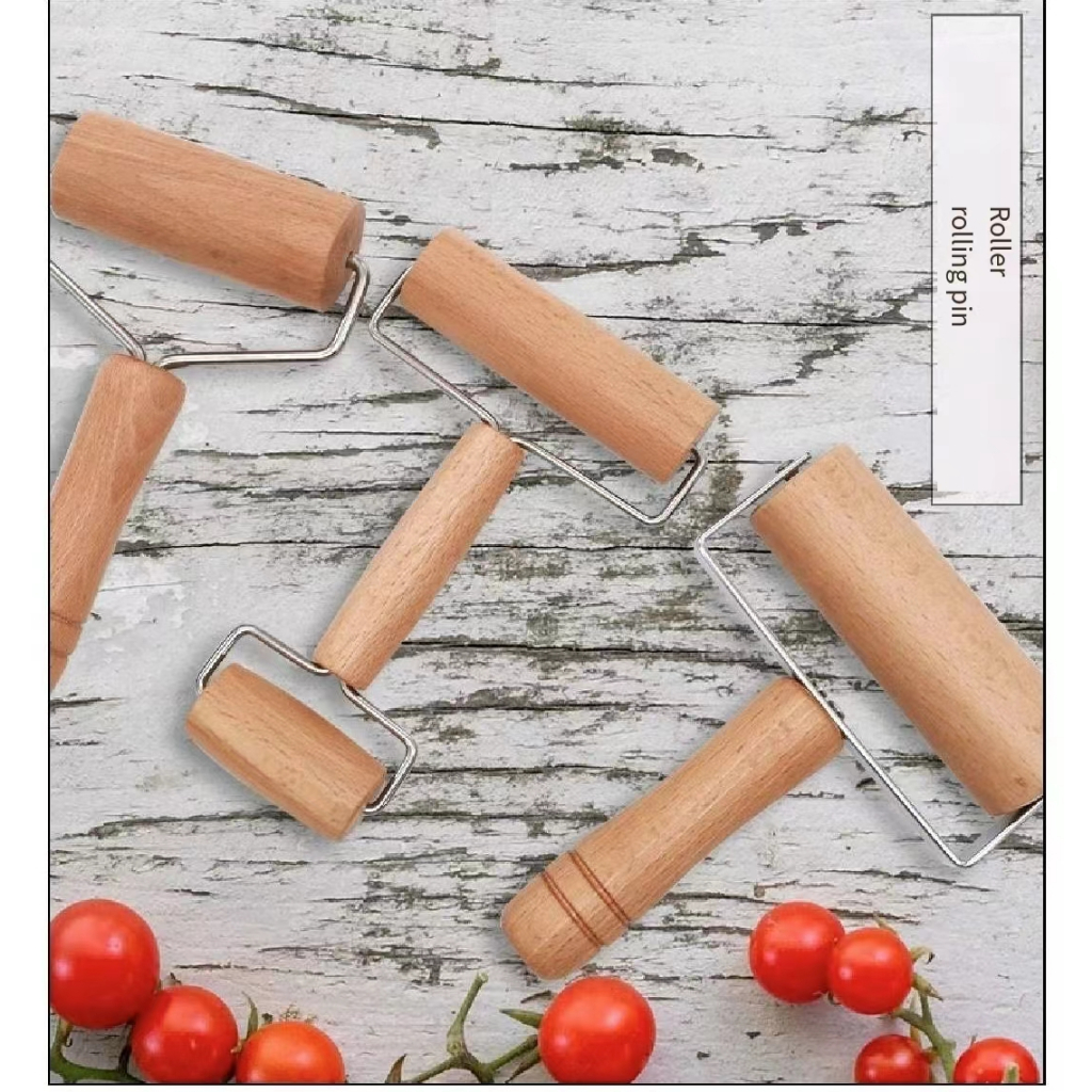 Rolling Pin Pastry และ Pizza Baker Roller ไม้ Baking Crush Nuts Crackers คุกกี้เครื่องครัว Double-en