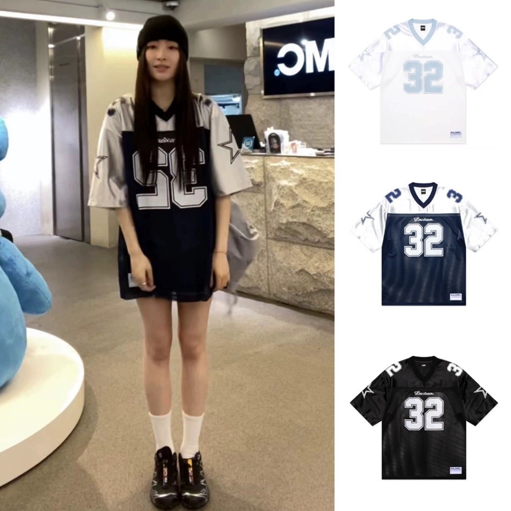 เสื้อยืดทางการหลวมสำหรับผู้ชายและผู้หญิงเสื้อยืดกีฬาเสื้อฟุตบอล-Jersey No. 32 สตรีทแวร์เกาหลี