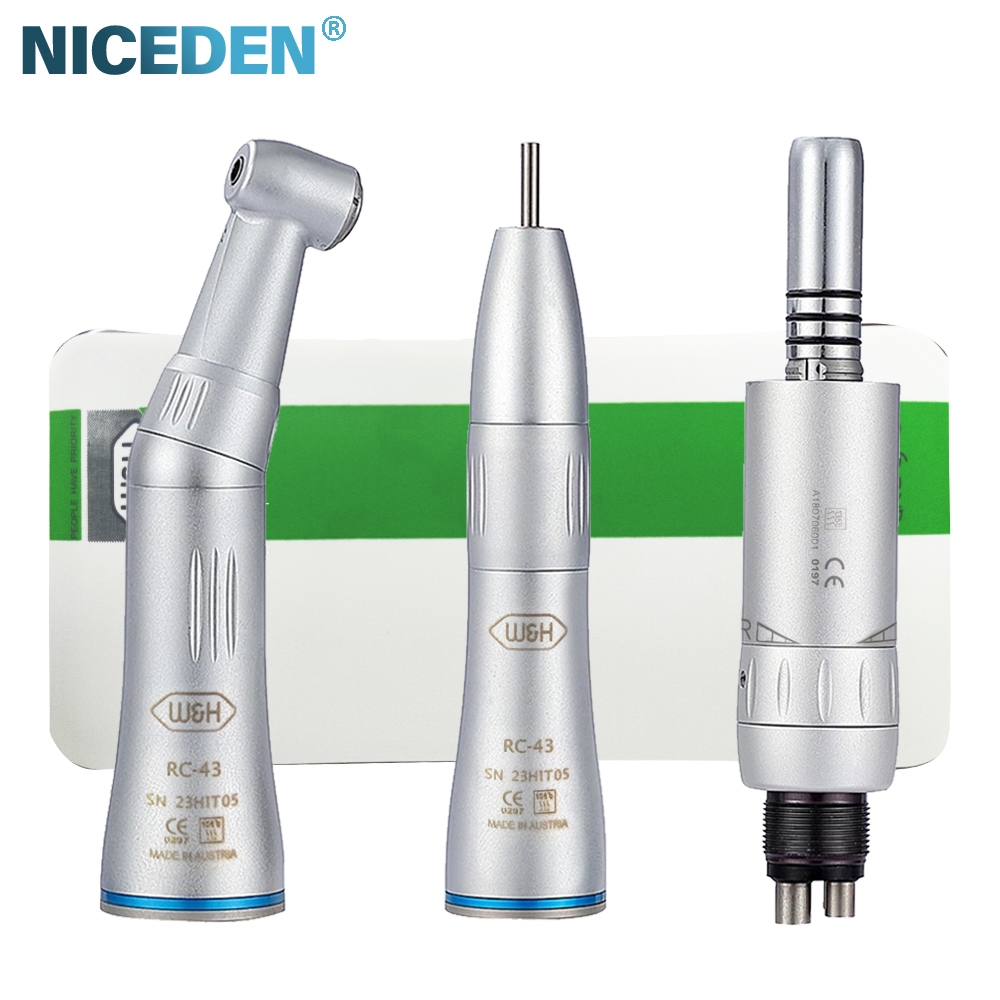 Niceden W & H สไตล์ทันตกรรมความเร็วต่ํา Handpiece Kit Air Turbine ตรง Contra Angle Air มอเตอร์สเปรย์น้ําด้านใน 2/4 หลุม