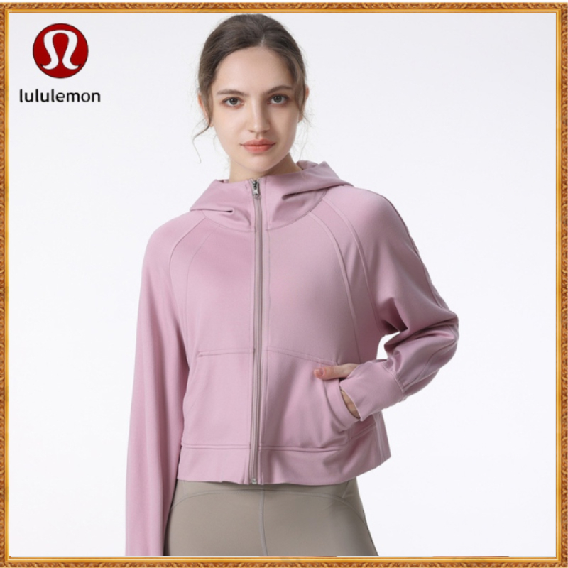 Lululemon โยคะเสื้อกีฬากระเป๋าด้านข้าง Hooded coat cx712