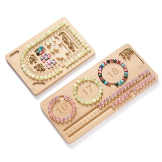 ถาดออกแบบลูกปัด ไม้แท้ หลายแบบ สำหรับ DIY ทำสร้อยคอ สร้อยข้อมือ เครื่องประดับ อุปกรณ์ช่วยร้อย คุณภาพพรีเมียม