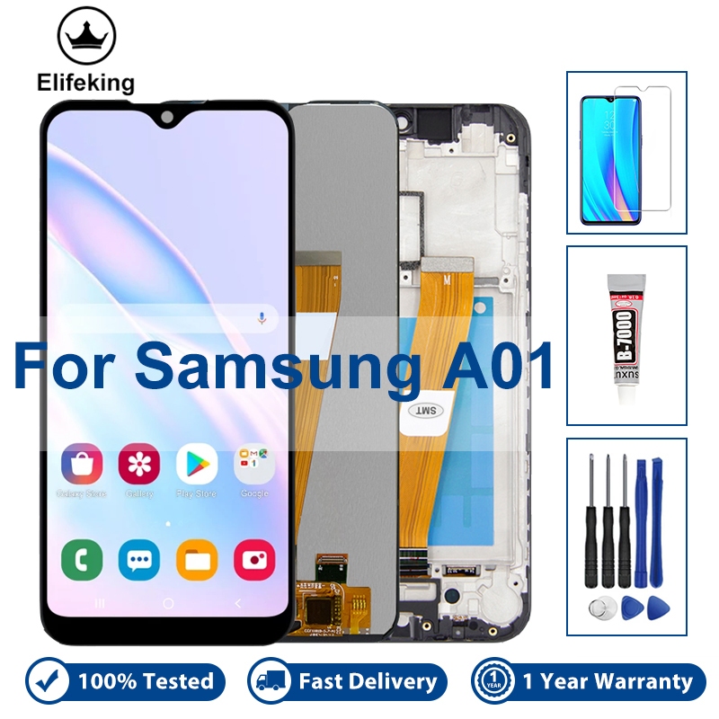 LCD สําหรับ Samsung Galaxy A01 A015 SM-A015F/DS จอแสดงผล Touch Screen Digitizer Assembly A015G เปลี่