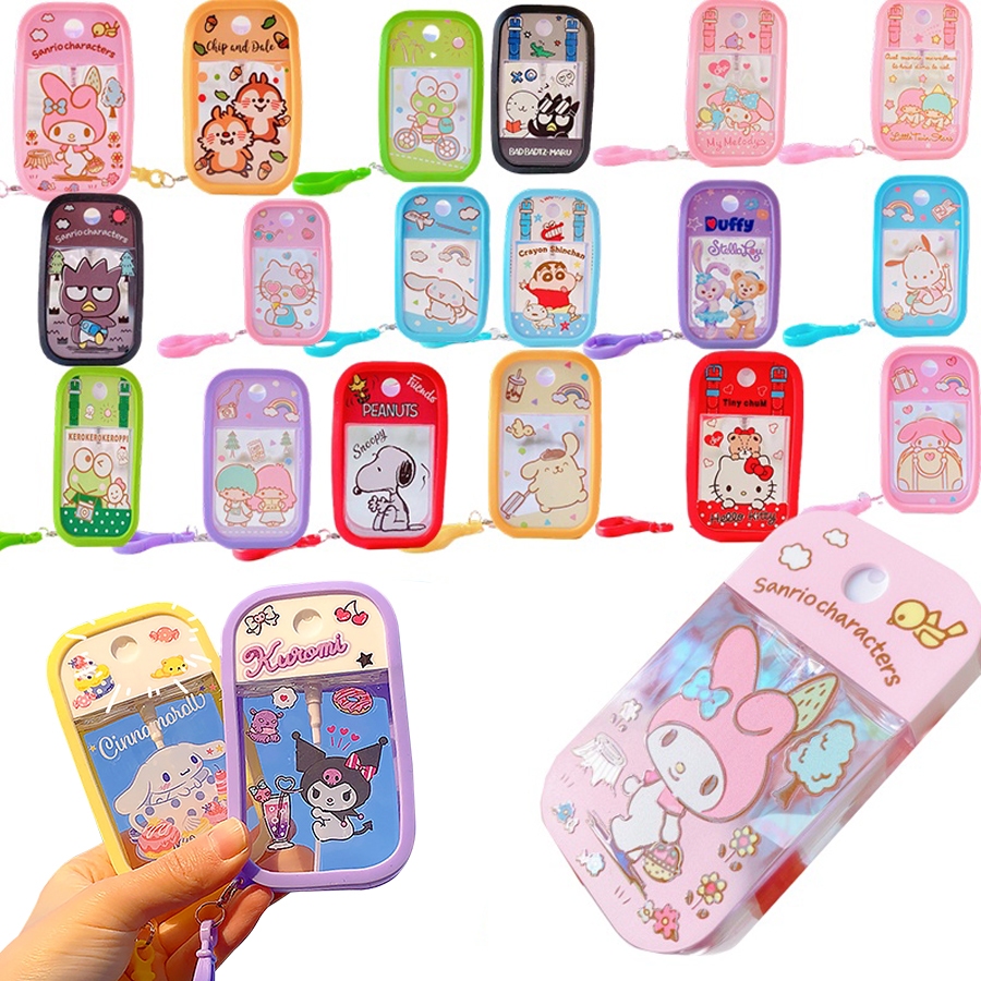 Kawaii Sanrio สเปรย ์ ขวดแบบพกพาบรรจุขวด Kuromis Melody แอลกอฮอล ์ กดบรรจุขวด HelloKitty ขวดน ้ ําหอม Cinnamorolls Pompompurin แบบพกพา Travel Card สเปรย ์ ขวด
