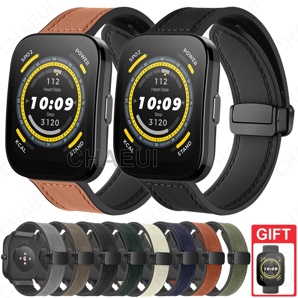 สายหนังซิลิโคนอุปกรณ์เสริมสําหรับ Amazfit Bip Max 6 5 Unity 3 U Pro S / GTS 4 Mini 3 2 / GTR Mini