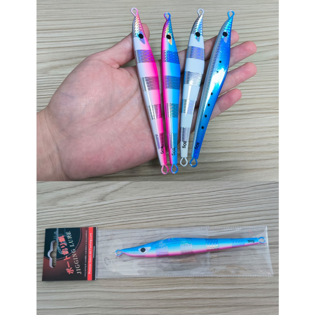 TEASER【J133】60g 80g ช้าโลหะ Jigging Lure Glow UV Jigs รูปที่ 8