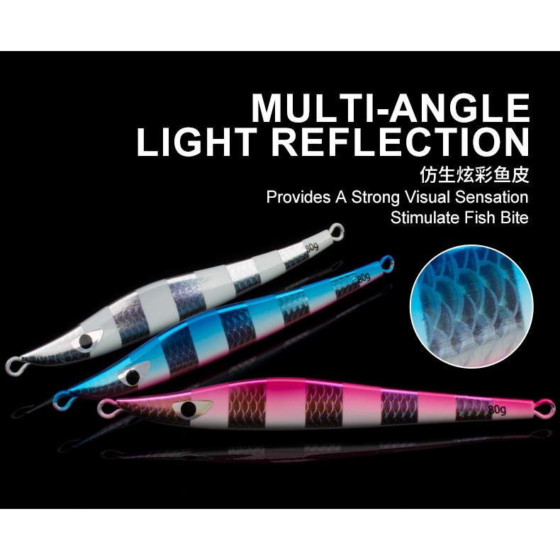 TEASER【J133】60g 80g ช้าโลหะ Jigging Lure Glow UV Jigs รูปที่ 7
