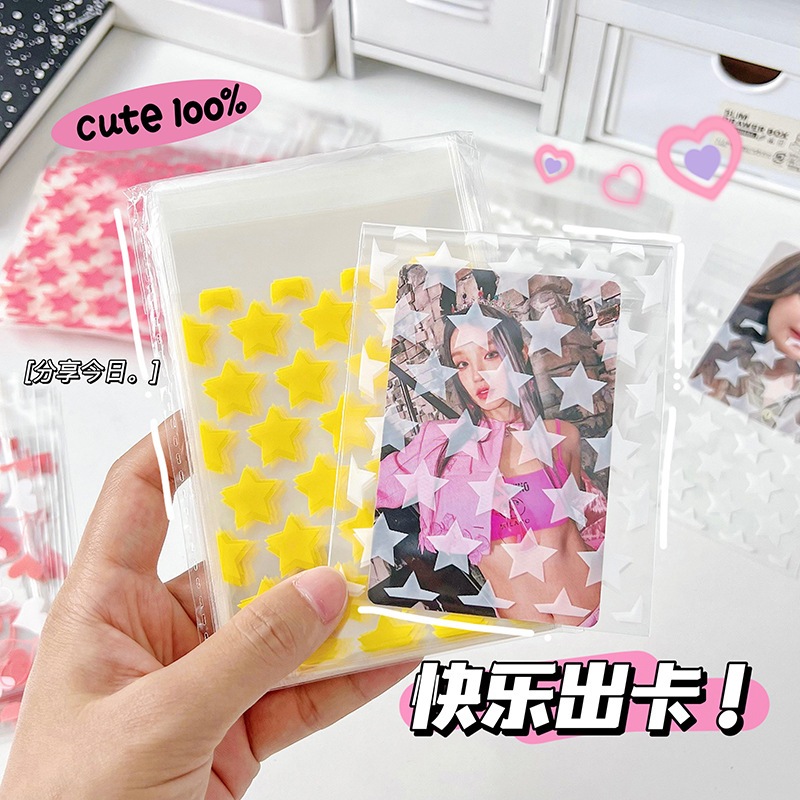 50/100 ชิ ้ นโปร ่ งใส OPP ถุงพลาสติก Star Self กาวถุงพลาสติกไอดอล Photo Card Storage ของขวัญบรรจุภัณฑ ์ ถุง ราคา ถูกที่สุด ดีลบีเคเค แกลเลอรีภาพที่ 4