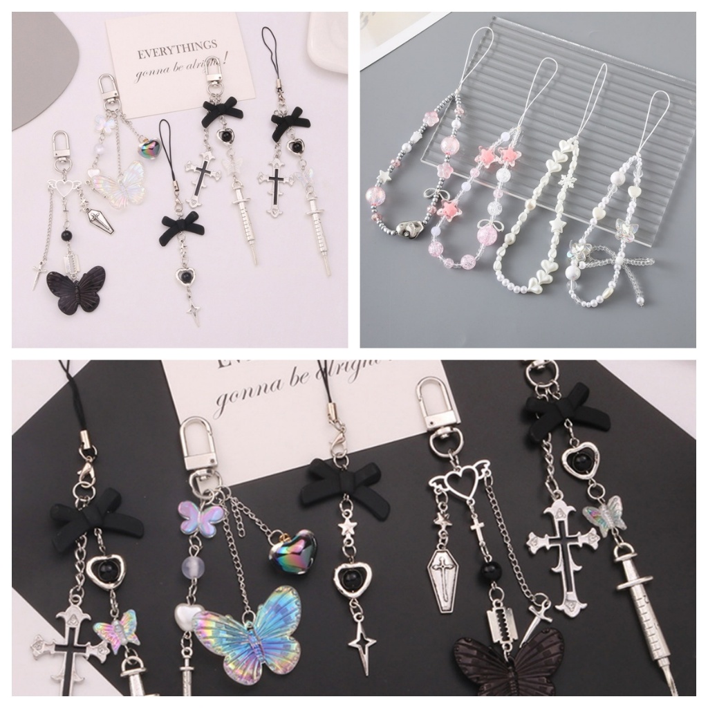 พวงกุญแจ เข็มไขว้ Y2K สไตล์พังก์ สร้างสรรค์ แฟชั่น