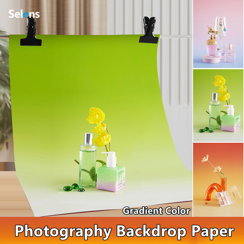 Selens ฉากหลังถ่ายรูป พื้นหลังถ่ายรูป สีไล่โทนสี ฉากถ่ายรูปสินค้า องประดับอาหารเครื องสําอางถ ายภาพ
