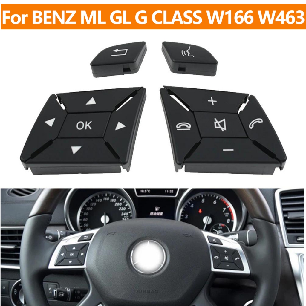 ภายในรถพวงมาลัย Multi-function ปุ ่ มสวิทช ์ ปุ ่ มควบคุมสําหรับ Mercedes Benz GL ML W166 G Class W463 1669052800