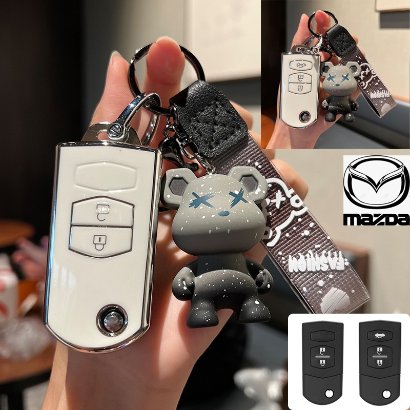 Mazda 2/3 ปุ ่ มกุญแจรถรีโมทสําหรับ Mazda Mazda 2/Mazda 2 ชิ ้ น 2011 /Mazda 3/Mazda 3 (2012Key Cover พวงกุญแจ