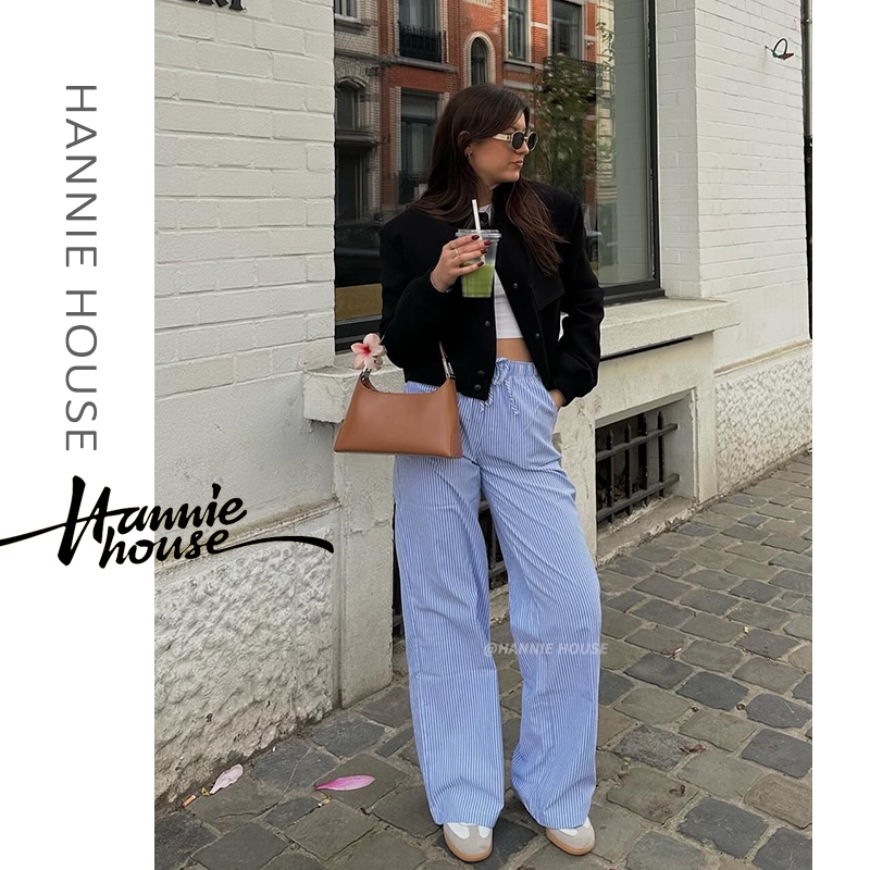 Hannie House- กางเกงลายทางลําลองผู ้ หญิง