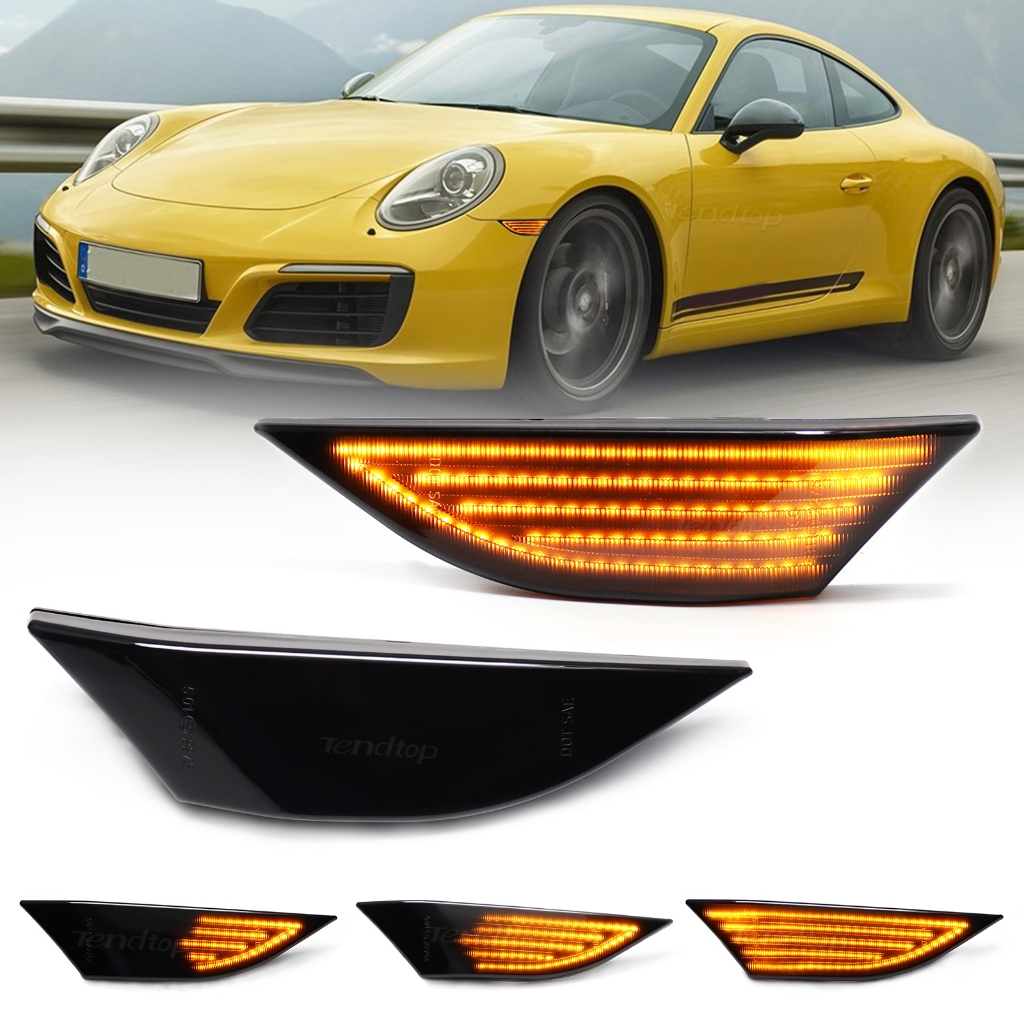 2 ชิ้น ไฟเครื่องหมายด้านข้าง LED แบบไดนามิกไฟเลี้ยวสําหรับ Porsche 991 Carrera S 4 4S GTS Turbo Caym