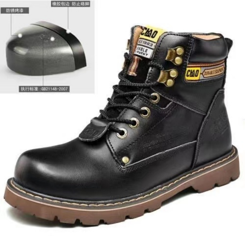 Safety Shoes For Men Steel-Toe Men's Leather Work Boots Size 38-46