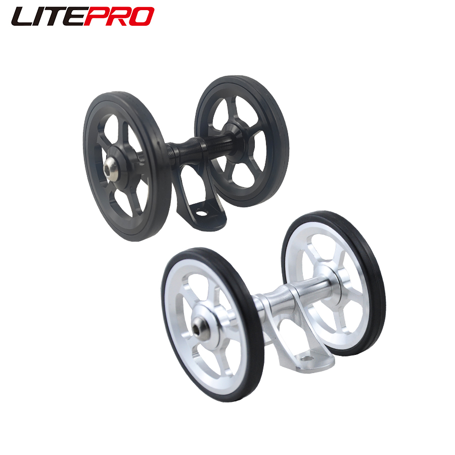 Litepro 16 นิ้วพับจักรยาน Mudguard Easy ล้อ CNC อลูมิเนียม Big Pushing ล้อ Fender เกียร์ล้อคู่สําหรับ Brompton