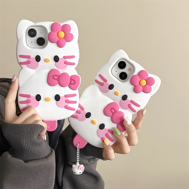 แฟชั ่ นไอศกรีม 3D KT เคสโทรศัพท ์ แมว/เหมาะสําหรับ Apple iPhone 15 Pro Max/iPhone 11/iPhone 14 เคสโทรศัพท ์ Apple