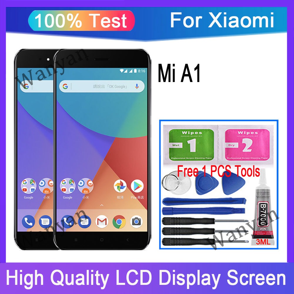 ต ้ นฉบับ Xiaomi Mi A1 MiA1 จอแสดงผล LCD หน ้ าจอสัมผัสพร ้ อมการเปลี ่ ยนกรอบ