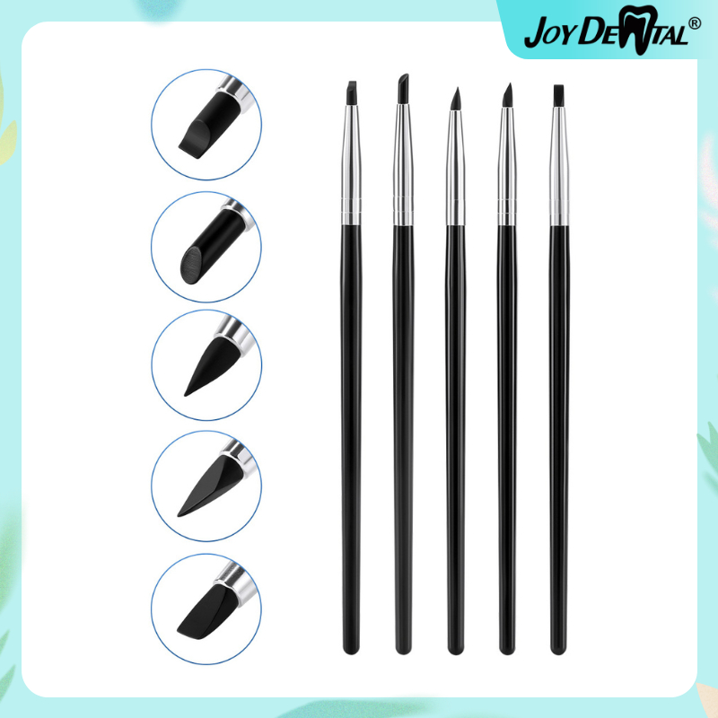 5pcs/bag ทันตกรรมเรซิ ่ นแปรงปากกา Shaping ซิลิโคนฟันเครื ่ องมือทันตกรรมคอมโพสิตซีเมนต ์ Porcelain ฟันเครื ่ องมือ Shaping Line DIY วาด