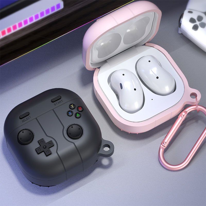 เคสเกม 3D สําหรับ Samsung Galaxy Buds Live/ FE/ Pro/ 2/ 2Pro การ์ตูนน่ารักเกม Player Design เคสซิลิโคนพร้อมตะขอ