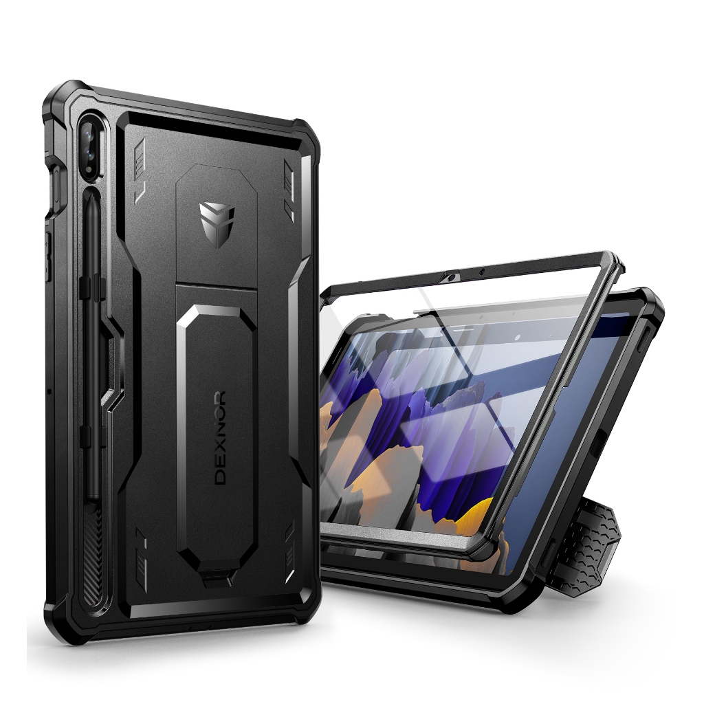 เคส Dexnor สําหรับ Samsung Galaxy Tab S7 S8 พร้อมที่วางปากกา S เคสที่ทนทานเต็มร่างกายกันกระแทกหนักพร้อมตัวป้องกันหน้าจอในตัว