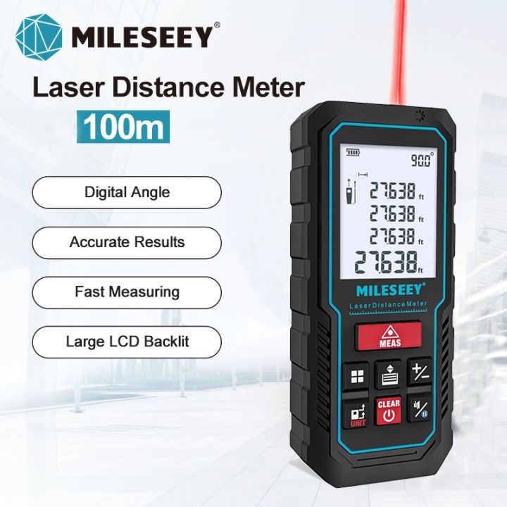 .  ท้องถิ่น ★ไมล์★100m เลเซอร์เรนจ์ไฟสมาร์ท Digital Lazer ระดับเครื่องมือวัดเลเซอร์ Range Finder ความแม่นยําสูงจอแสดงผล LCD อิเล็กทรอนิกส์มุมเทปวัดไม้บรรทัดเครื่องมือวัด
