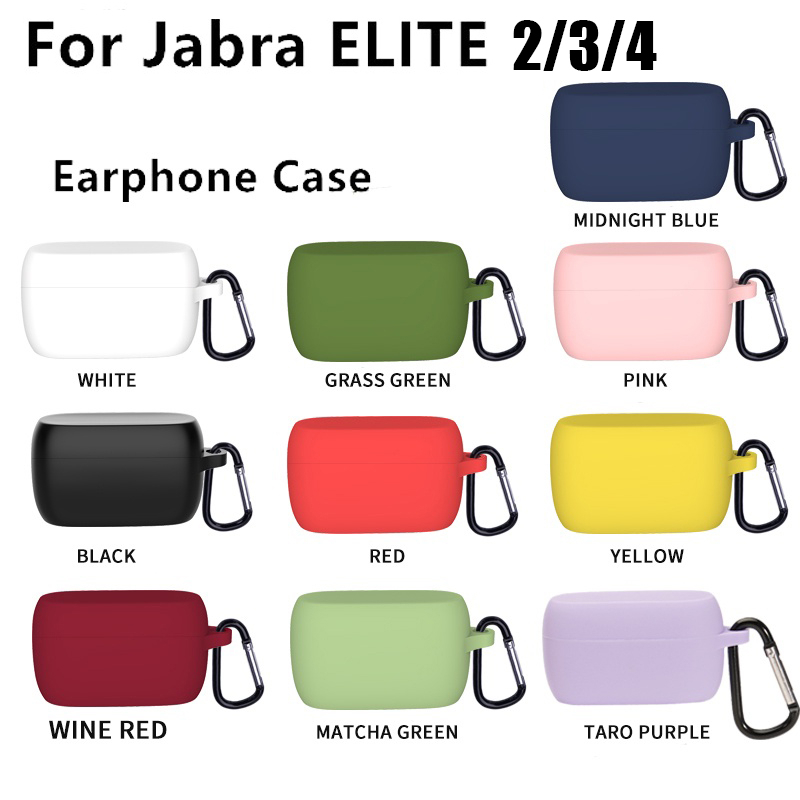 สําหรับ Jabra Elite 3 เคสหูฟังสีทึบสําหรับ Jabra Elite 4 ซิลิโคนอ่อนนุ่ม ป้องกันรอยขีดข่วน Jabra Eli