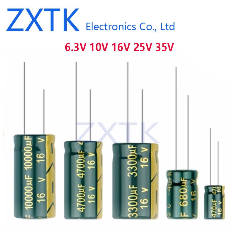 20 ชิ้น อลูมิเนียม คาปาซิเตอร์อิเล็กโทรไลต์ 6.3/10/16/25/35V ต่ํา-สูง ESR 47UF 100UF 220UF 330UF 470UF 680UF 1000UF 2200UF