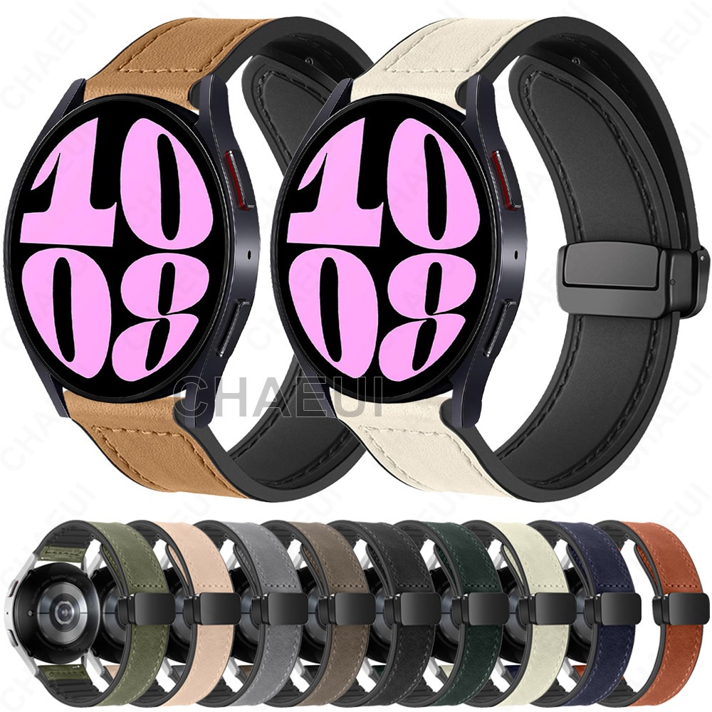 สายหนังซิลิโคนสร้อยข้อมืออุปกรณ์เสริมสําหรับ Galaxy Watch 7 FE 6 5 Pro 4 44mm 40mm 45mm Classic 47mm 43mm 42mm 46mm