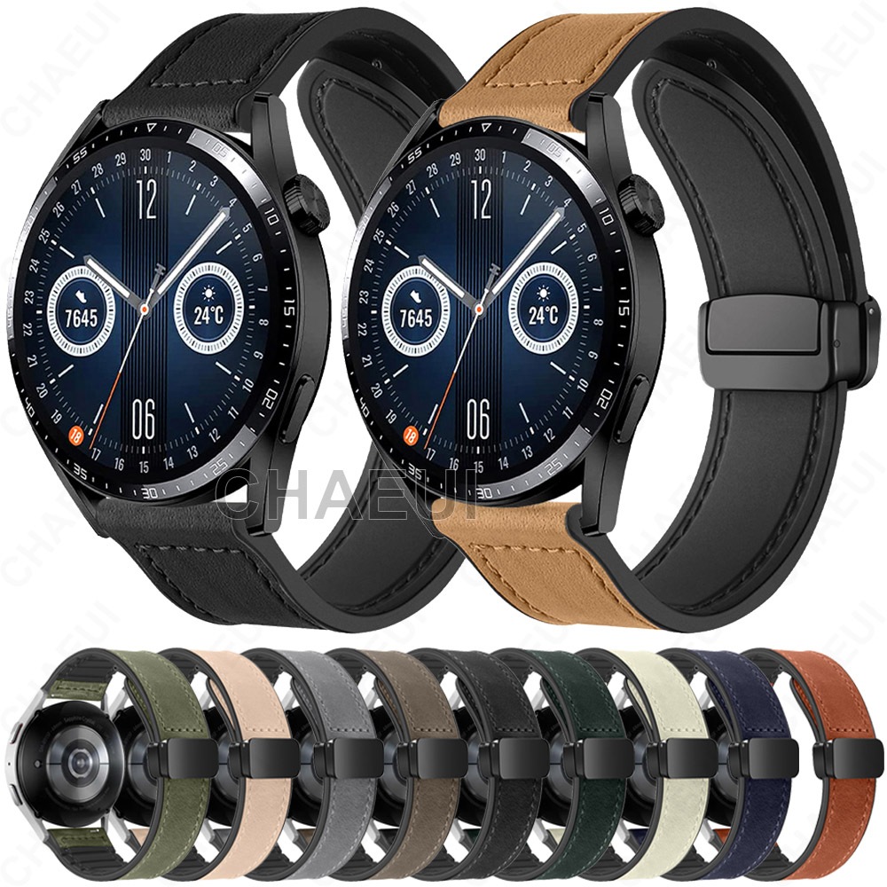 สายหนังซิลิโคนอุปกรณ์เสริมสร้อยข้อมือสําหรับนาฬิกา Huawei Watch GT GT2 GT3 SE GT4 GT5 Pro 46mm 42mm 43mm GT2e