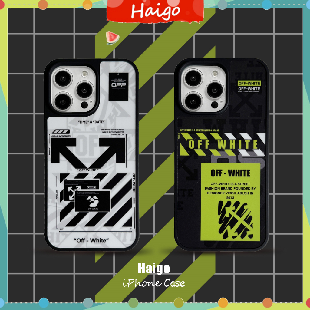 เคสโทรศัพท์พลาสติกแข็งแฟชั่น OFFWH1TE ป้ายเหมาะสําหรับ iPhone 16 16PRO 16PROMAX 15PRO 15PROMAX 14 13