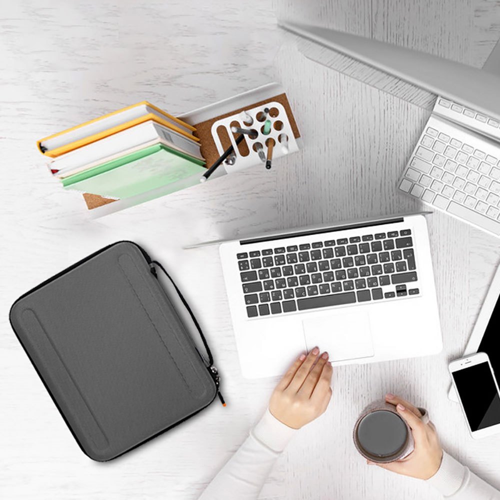 Wiwu กระเป๋าแบบพกพาแข็งสําหรับ iPad Pro Air 4 11 12.9 นิ้ว กระเป๋าออแกไนเซอร์สําหรับ Macbook 13 M1 iPad Mini 6 เคส ปลอกป้องกันกันน้ําพร้อมขน Faux นุ่มด้านใน