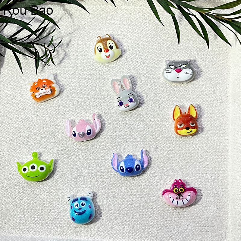 Rou Bao 50 ชิ้นเล็บ Zootopia การ์ตูน Stitch Alien เด็กผสมเรซิ่นเล็บ Art DIY Charms ตกแต่ง