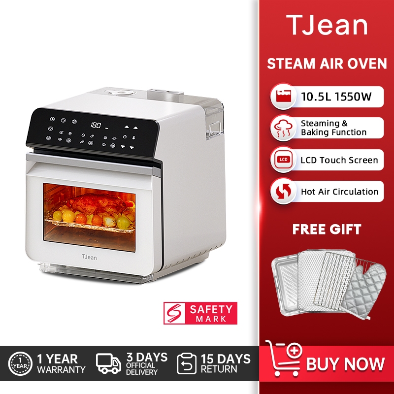 TJean 3 in 1 Steam Bake Oven ST101 เตาอบไอน้ำ หม้อทอดไร้น้ำมัน เตาปิ้งย่างไฟฟ้า 10.5ลิตร เตาอบ